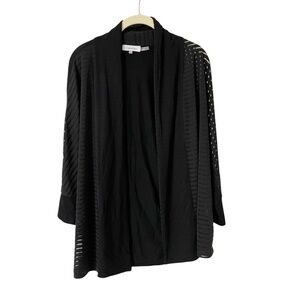 Calvin Klein Black Open Shawl Light Cardigan Small Stretch Lightweight Classic